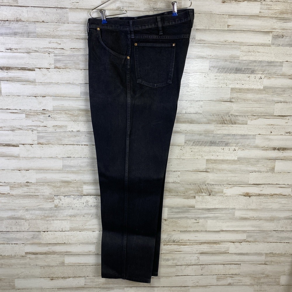 VTG Wrangler Jeans Men 38x32 Black Denim Bootcut Rodeo Western Cowboy - Picture 2 of 11